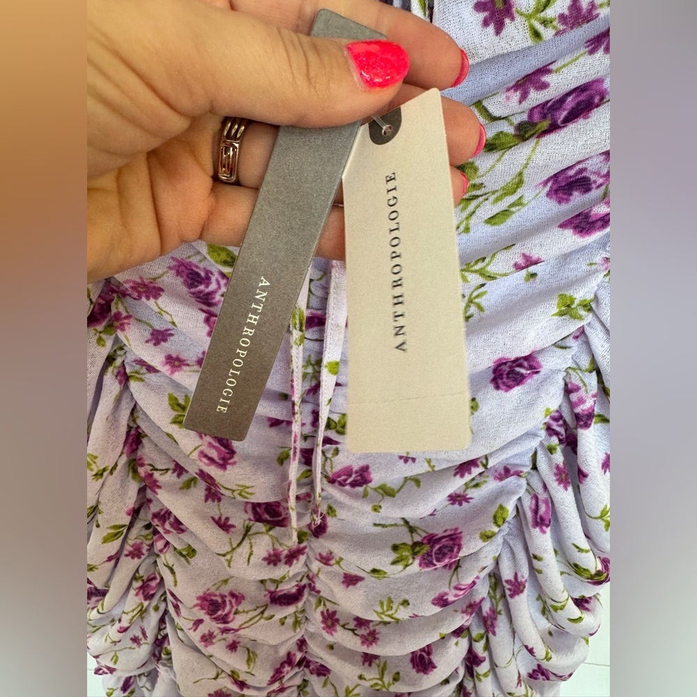 NWT Anthropologie Sleeveless Square-neck Ruched Mini Dress
Size XL - Picture 7 of 9